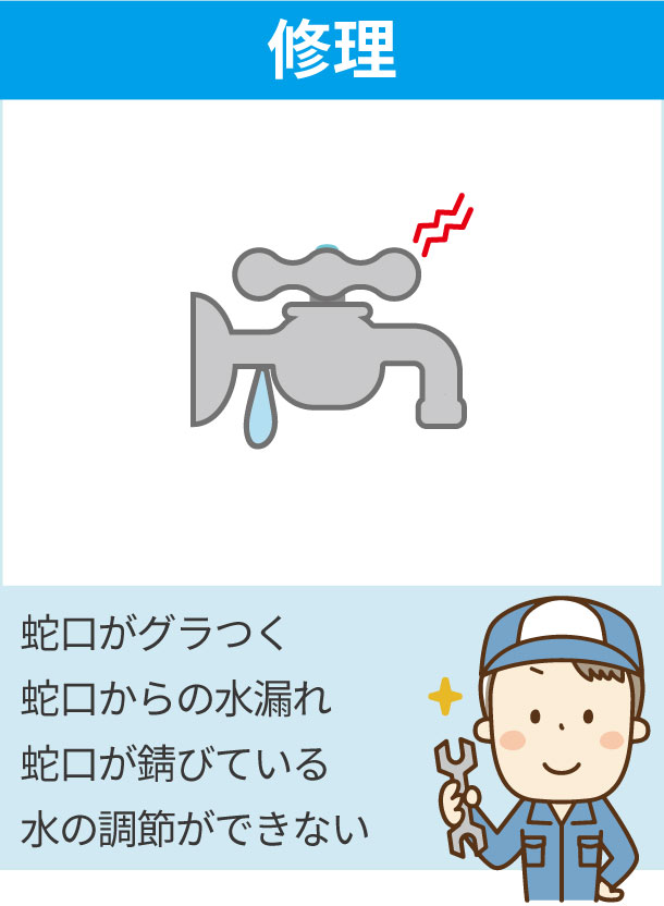 蛇口等の修理